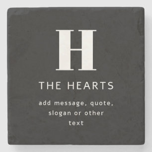 Dessous-de-verre En Pierre Monogramme moderne modifiable Nom et message Noi