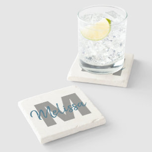 Dessous-de-verre En Pierre Monogramme personnalisé