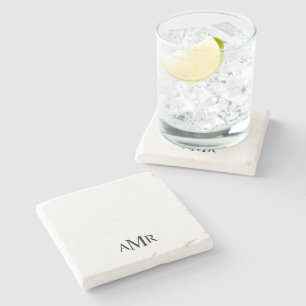 Dessous-de-verre En Pierre Monogramme Personnalisé Classique