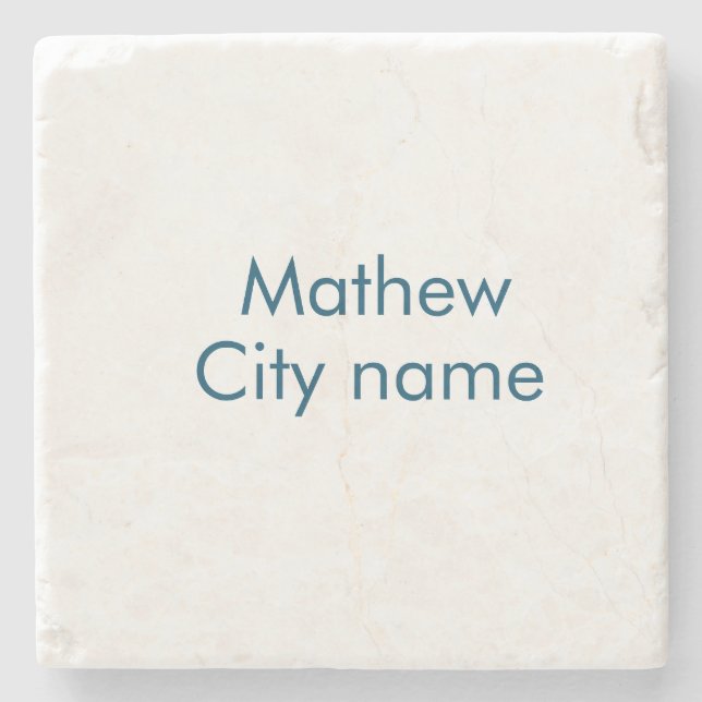 Dessous-de-verre En Pierre monogramme simple de lettre initiale ajoutez votre (Devant)