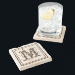 Dessous-de-verre En Pierre Monogramme vieilli Rustique en Pierre Perdue<br><div class="desc">Ce design a été créé par art numérique et peut être personnalisé dans la zone fournie par le changement de la photo et/ou du texte. Vous pouvez également le customiser en choisissant l'option cliquer pour customiser une autre option et supprimer ou modifier la couleur de l'arrière - plan, ajouter du...</div>