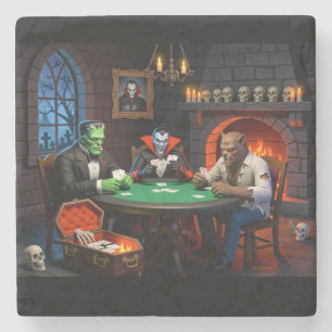 Dessous-de-verre En Pierre Monster Poker Halloween