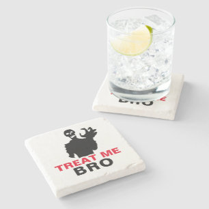 Dessous-de-verre En Pierre Monster Treat Me Bro drôle Halloween personnalisab