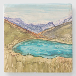 Dessous-de-verre En Pierre Montagnes avec lac