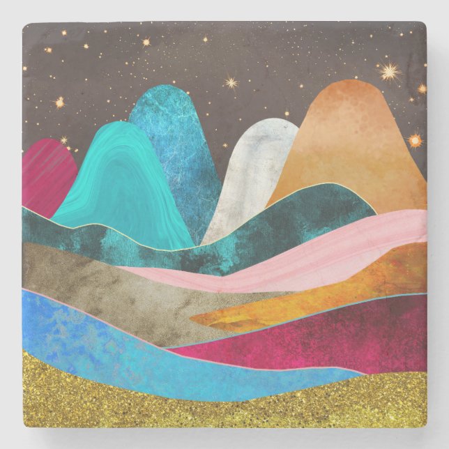 Dessous-de-verre En Pierre Montagnes de l'espace (Devant)