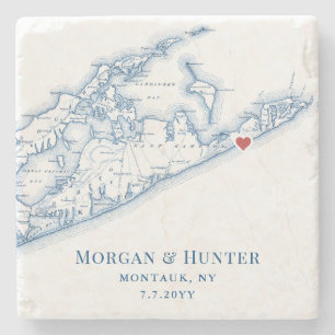 Dessous-de-verre En Pierre Montauk NY Hamptons Destination Mariage Faveur