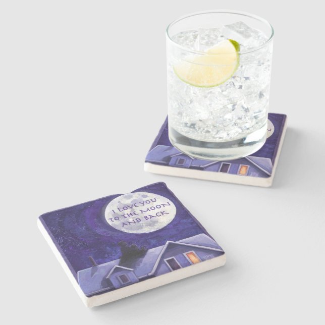 Dessous-de-verre En Pierre Montre Lune (Côté)