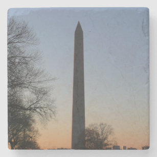 Dessous-de-verre En Pierre Monument de Washington au coucher du soleil