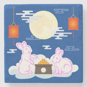 Dessous-de-verre En Pierre Moon Rabbit Mooncake Nuages Mooncake Festival à la