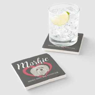 Dessous-de-verre En Pierre Morkie - Petit chien, grande attitude - 3