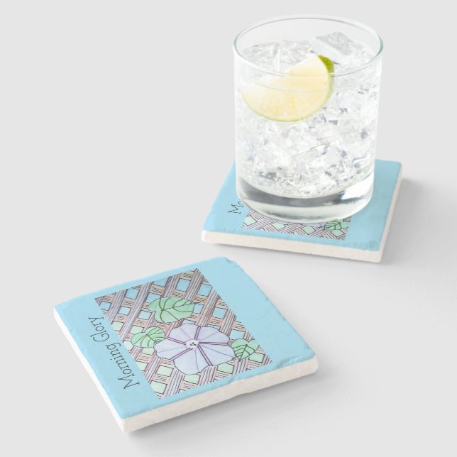 Dessous-de-verre En Pierre Morning Glory Stone Coaster (Côté)