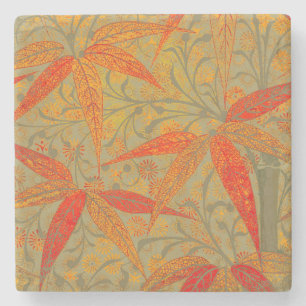 Dessous-de-verre En Pierre Morris & Co. Motif Bamboo Godwin Orange et Sauge