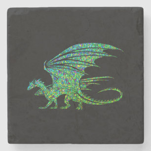 Dessous-de-verre En Pierre Mosaïque Extraordinaire de dragon vert