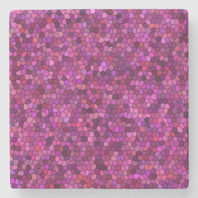 Dessous-de-verre En Pierre Mosaïque Rose Violet  (Devant)