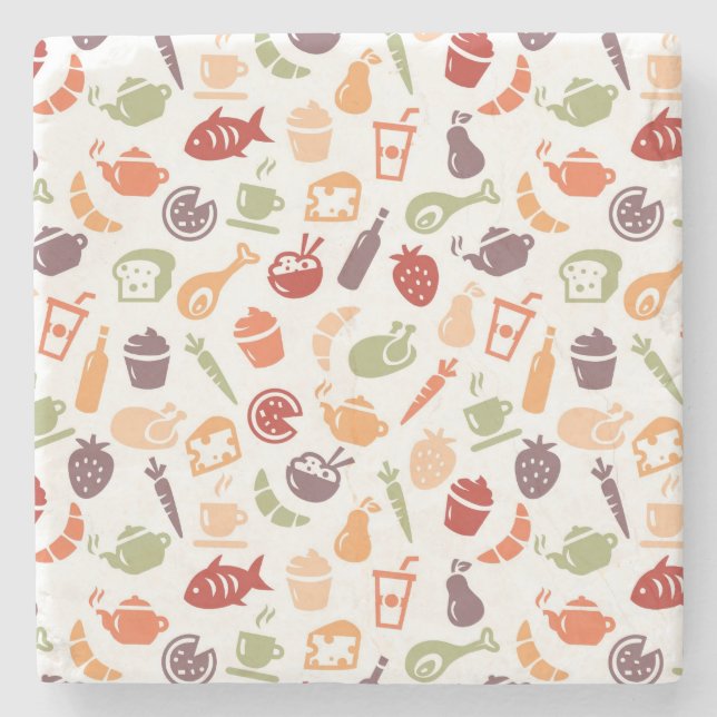 Dessous-de-verre En Pierre Motif 2 de nourriture (Devant)