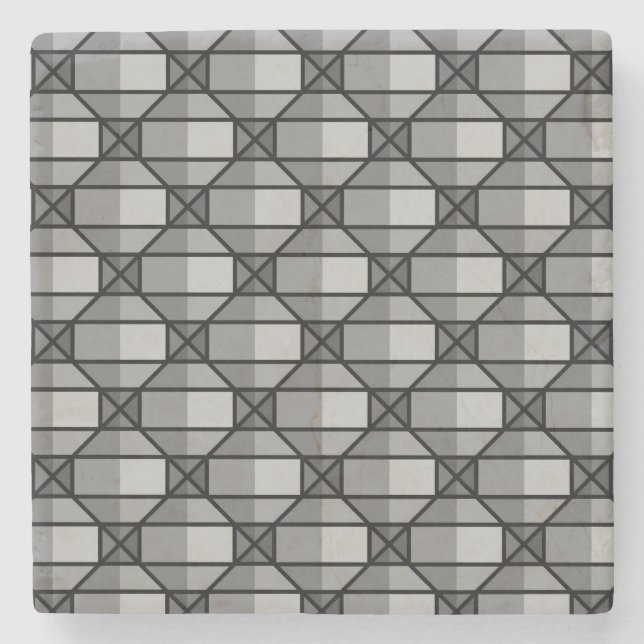 Dessous-de-verre En Pierre Motif 3 dimensions gris cool (Devant)