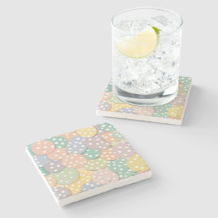 Dessous-de-verre En Pierre Motif à points Polka sans couleur pastel