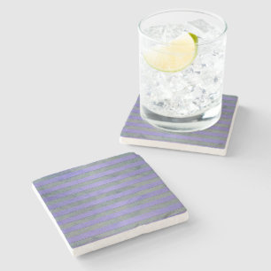 Dessous-de-verre En Pierre Motif à rayures aquarelle lavande et gris