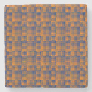 Dessous-de-verre En Pierre Motif abstrait à carreaux orange et violet