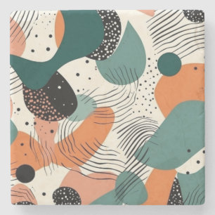 Dessous-de-verre En Pierre Motif Abstrait minimal sans fil - géométrique (12)