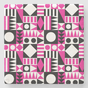 Dessous-de-verre En Pierre Motif abstrait moderne du milieu du siècle.