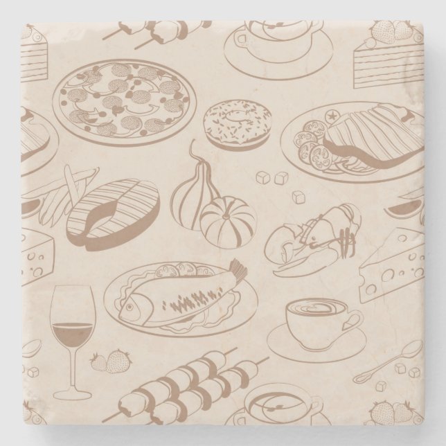 Dessous-de-verre En Pierre Motif alimentaire 3 (Devant)