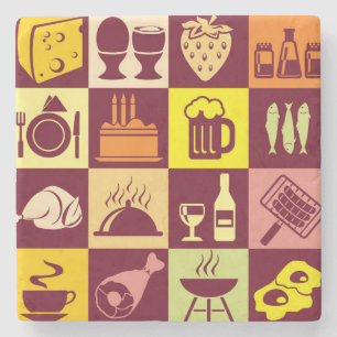 Dessous-de-verre En Pierre Motif alimentaire 3