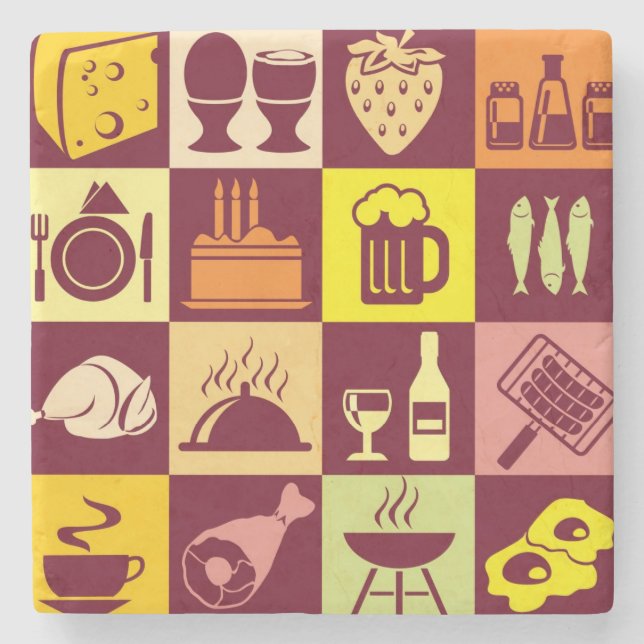 Dessous-de-verre En Pierre Motif alimentaire 3 (Devant)