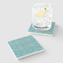 Motif artistique de lignes courbes bleu turquoise