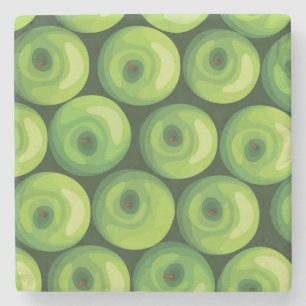 Dessous-de-verre En Pierre Motif avec les pommes vertes