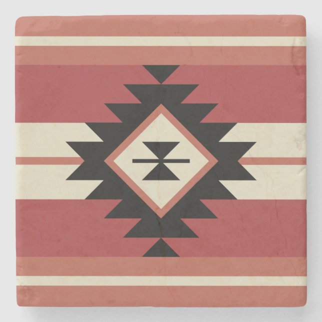 Dessous-de-verre En Pierre Motif Aztec (Devant)