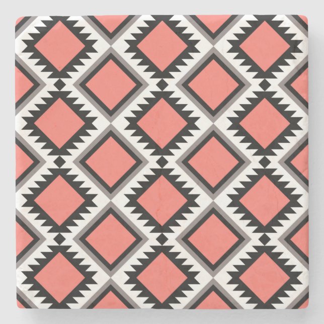 Dessous-de-verre En Pierre Motif Aztec (Devant)
