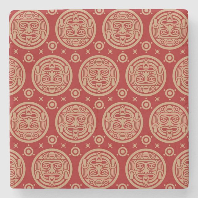 Dessous-de-verre En Pierre Motif aztèque (Devant)