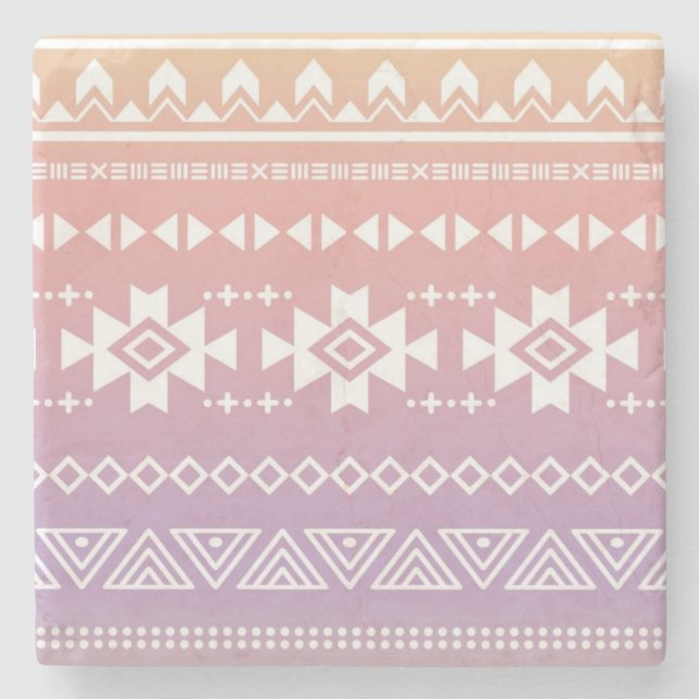 Dessous-de-verre En Pierre Motif aztèque tribal d'ombre (Devant)