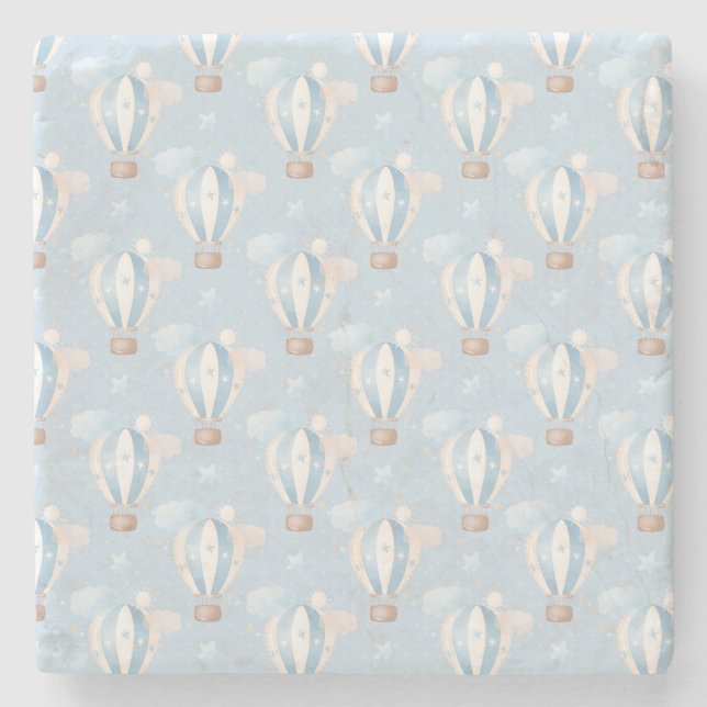 Dessous-de-verre En Pierre Motif Ballons Bleus (Devant)