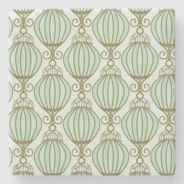 Dessous-de-verre En Pierre Motif bleu de Motton (Devant)