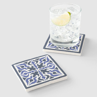 Dessous-de-verre En Pierre Motif bleu marocain