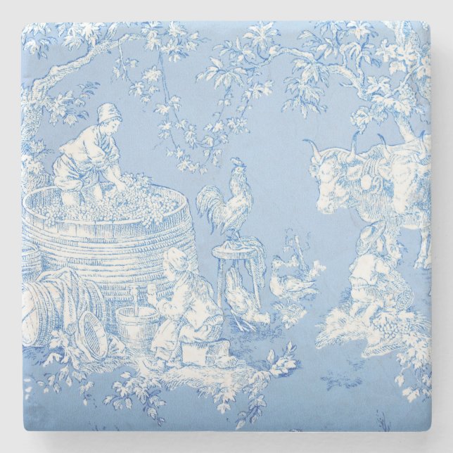 Dessous-de-verre En Pierre Motif Blue Toile (Devant)