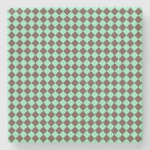 Dessous-de-verre En Pierre Motif Brown de contrôle du diamant vert