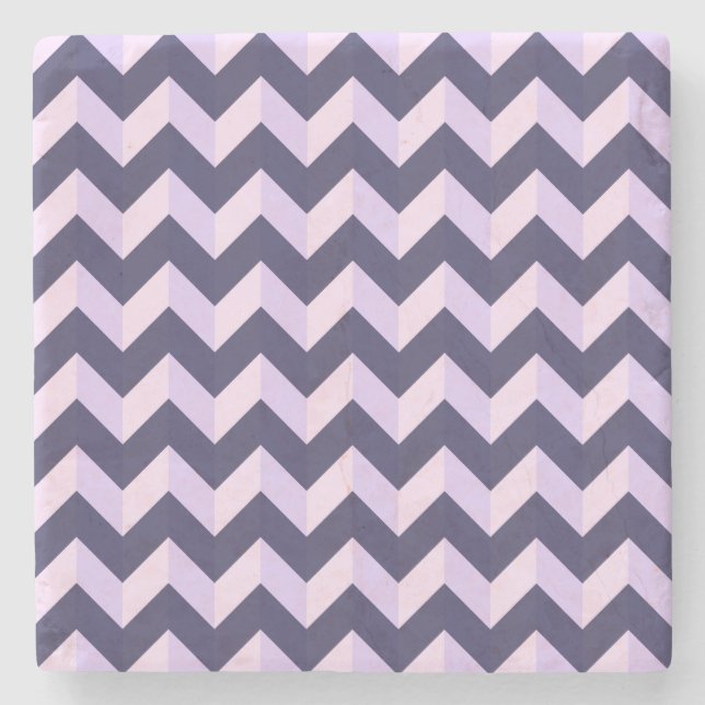 Dessous-de-verre En Pierre Motif Chevron Violet (Devant)