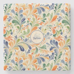 Dessous-de-verre En Pierre Motif couleur Paisley d'inspiration vintage (4)