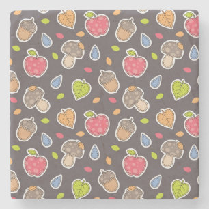 Dessous-de-verre En Pierre motif d'automne