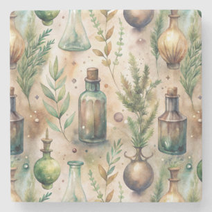 Dessous-de-verre En Pierre Motif de bouteilles apothécaires vintages (3)