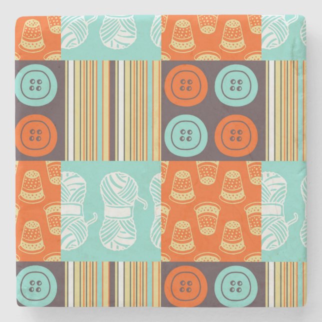 Dessous-de-verre En Pierre motif de Bruit-art - cousant (Devant)