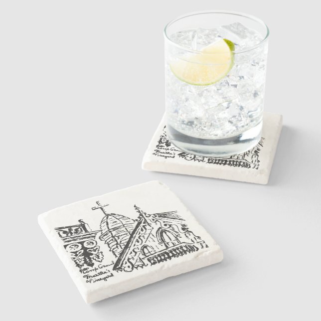 Dessous-de-verre En Pierre Motif de campement par Babbie - Martha's Vineyard (Côté)