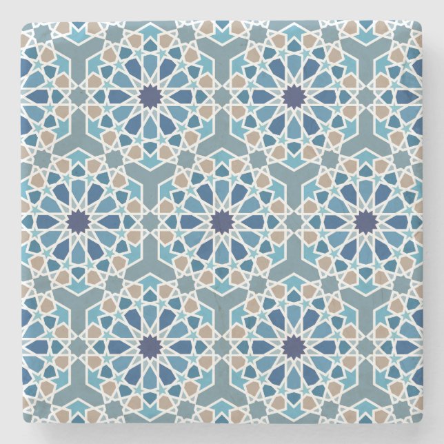 Dessous-de-verre En Pierre Motif de carreaux marocains (Devant)