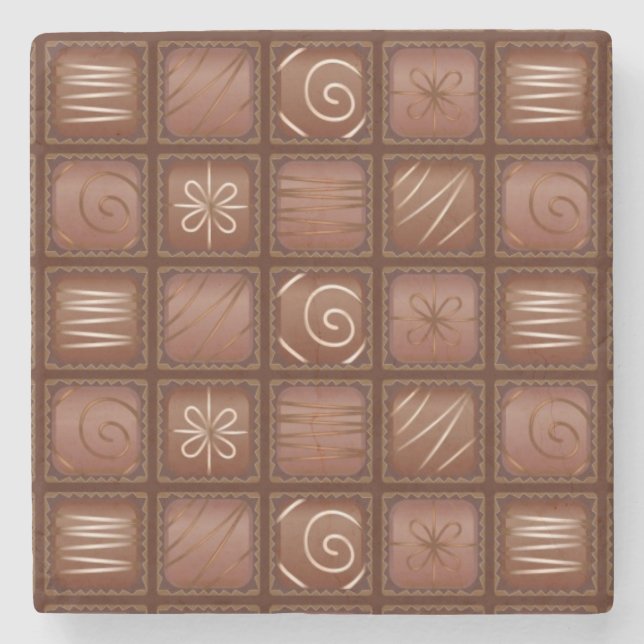 Dessous-de-verre En Pierre Motif de chocolat (Devant)