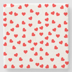 Dessous-de-verre En Pierre Motif de cœur rouge de la Saint-Valentin