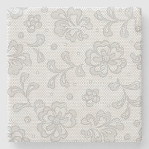 Dessous-de-verre En Pierre Motif de dentelle, cru 1 de fleur