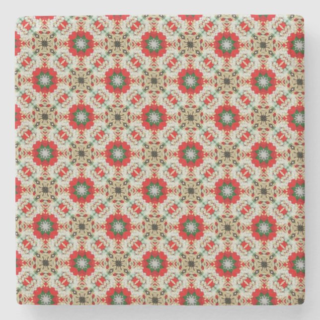 Dessous-de-verre En Pierre Motif de dentelle de Noël (Devant)